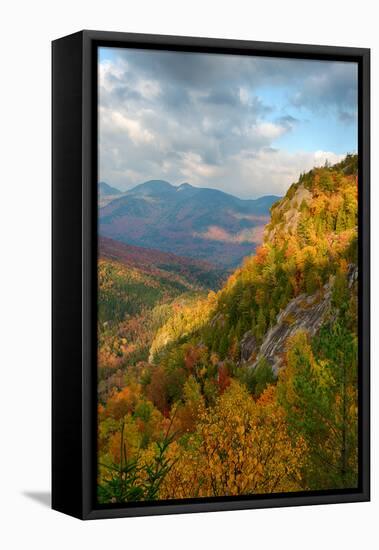 Scenic view of trees on mountain, Great Range, Giant Mountain, Adirondack Mountains State Park,...-null-Framed Premier Image Canvas