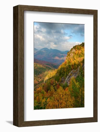 Scenic view of trees on mountain, Great Range, Giant Mountain, Adirondack Mountains State Park,...-null-Framed Photographic Print