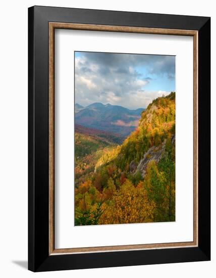 Scenic view of trees on mountain, Great Range, Giant Mountain, Adirondack Mountains State Park,...-null-Framed Photographic Print