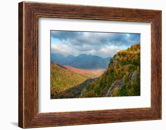 Scenic view of trees on mountain, Great Range, Giant Mountain, Adirondack Mountains State Park,...-null-Framed Photographic Print