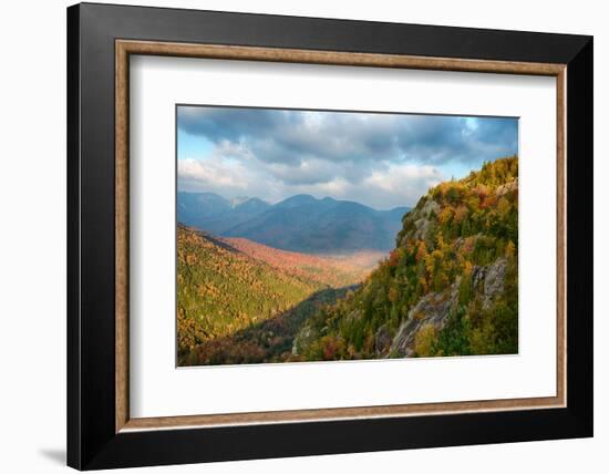 Scenic view of trees on mountain, Great Range, Giant Mountain, Adirondack Mountains State Park,...-null-Framed Photographic Print