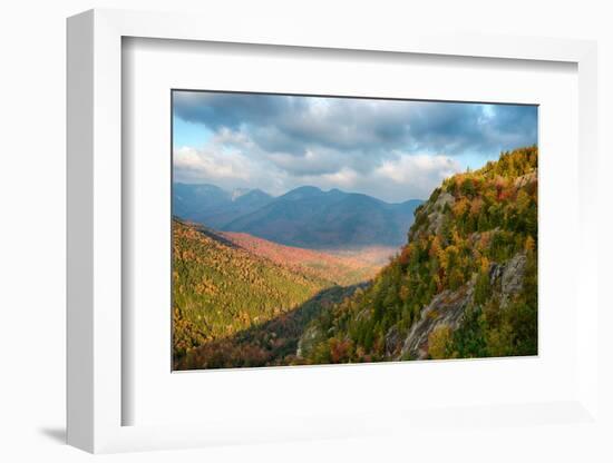 Scenic view of trees on mountain, Great Range, Giant Mountain, Adirondack Mountains State Park,...-null-Framed Photographic Print