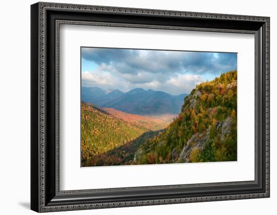 Scenic view of trees on mountain, Great Range, Giant Mountain, Adirondack Mountains State Park,...-null-Framed Photographic Print