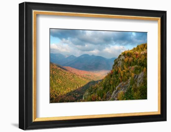 Scenic view of trees on mountain, Great Range, Giant Mountain, Adirondack Mountains State Park,...-null-Framed Photographic Print