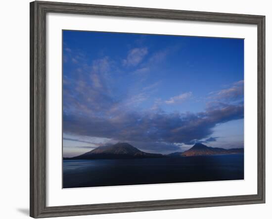 Scenic Volcanos at Sunset, Lake Atitlan, Guatemala-Merrill Images-Framed Photographic Print