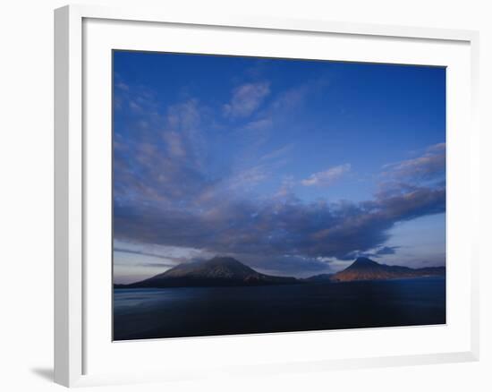 Scenic Volcanos at Sunset, Lake Atitlan, Guatemala-Merrill Images-Framed Photographic Print