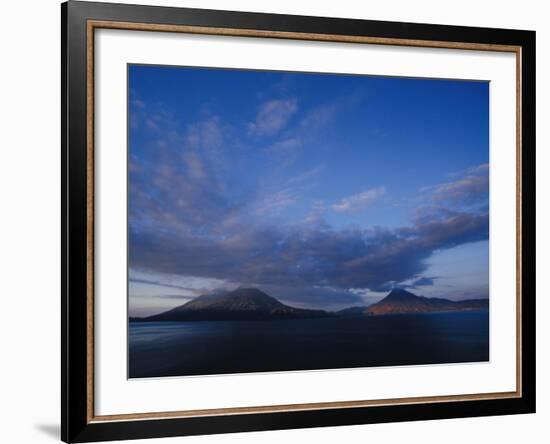 Scenic Volcanos at Sunset, Lake Atitlan, Guatemala-Merrill Images-Framed Photographic Print