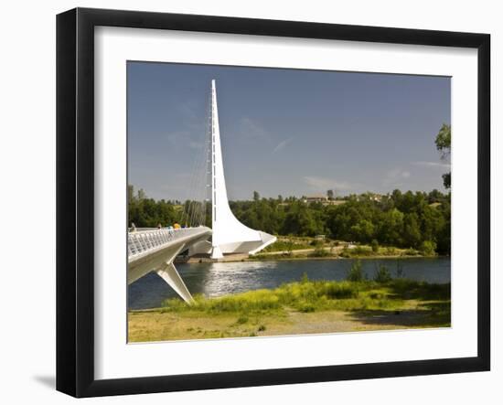 Scenic Walking Bridge over the Sacrament River, Redding, California-Michele Westmorland-Framed Photographic Print