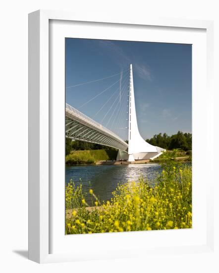 Scenic Walking Bridge over the Sacrament River, Redding, California-Michele Westmorland-Framed Photographic Print