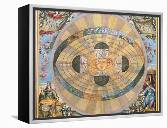 Scenographia: Systematis Copernicani Astrological Chart (C.1543) Devised by Nicolaus Copernicus…-Andreas Cellarius-Framed Premier Image Canvas