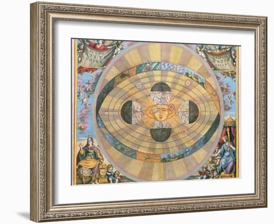 Scenographia: Systematis Copernicani Astrological Chart (C.1543) Devised by Nicolaus Copernicus…-Andreas Cellarius-Framed Giclee Print