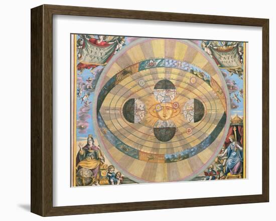 Scenographia: Systematis Copernicani Astrological Chart (C.1543) Devised by Nicolaus Copernicus…-Andreas Cellarius-Framed Giclee Print