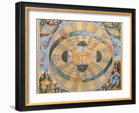 Scenographia: Systematis Copernicani Astrological Chart (C.1543) Devised by Nicolaus Copernicus…-Andreas Cellarius-Framed Giclee Print