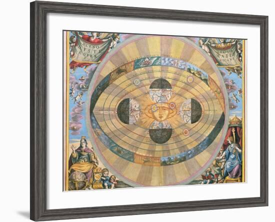 Scenographia: Systematis Copernicani Astrological Chart (C.1543) Devised by Nicolaus Copernicus…-Andreas Cellarius-Framed Giclee Print