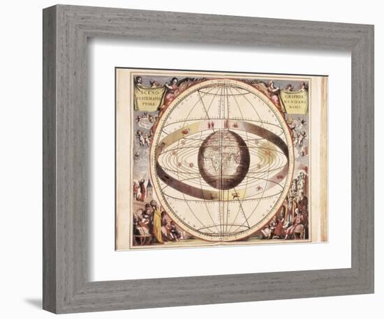 Scenographia Systematis Mundani Ptolemaici, Representation of the Ptolemaic Universe-Andreas Cellarius-Framed Art Print