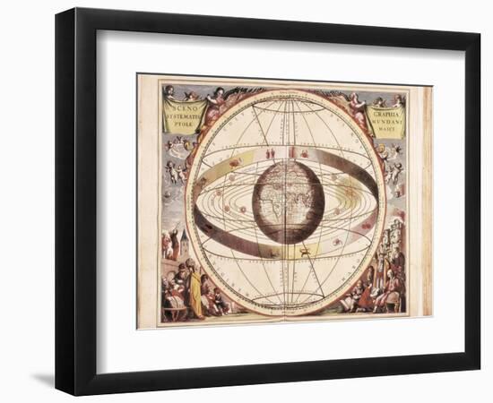 Scenographia Systematis Mundani Ptolemaici, Representation of the Ptolemaic Universe-Andreas Cellarius-Framed Art Print