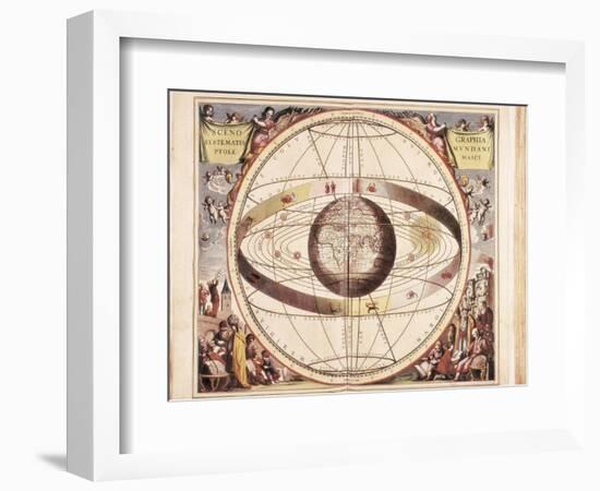 Scenographia Systematis Mundani Ptolemaici, Representation of the Ptolemaic Universe-Andreas Cellarius-Framed Art Print