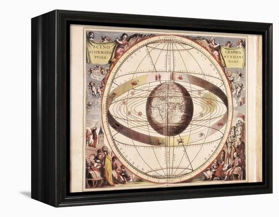 Scenographia Systematis Mundani Ptolemaici, Representation of the Ptolemaic Universe-Andreas Cellarius-Framed Stretched Canvas