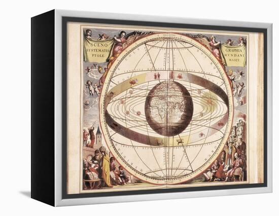 Scenographia Systematis Mundani Ptolemaici, Representation of the Ptolemaic Universe-Andreas Cellarius-Framed Stretched Canvas