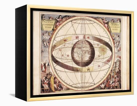 Scenographia Systematis Mundani Ptolemaici, Representation of the Ptolemaic Universe-Andreas Cellarius-Framed Stretched Canvas