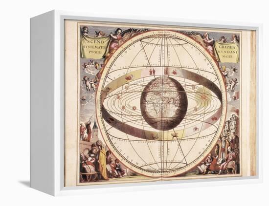 Scenographia Systematis Mundani Ptolemaici, Representation of the Ptolemaic Universe-Andreas Cellarius-Framed Stretched Canvas