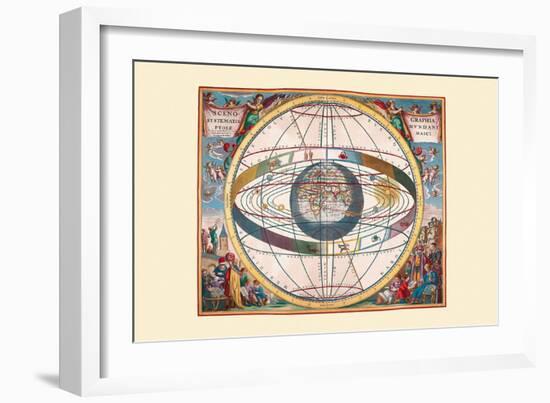 Scenographia Systematis Mundani Ptolemaici-Andreas Cellarius-Framed Art Print