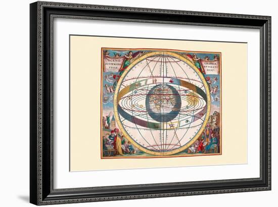 Scenographia Systematis Mundani Ptolemaici-Andreas Cellarius-Framed Art Print
