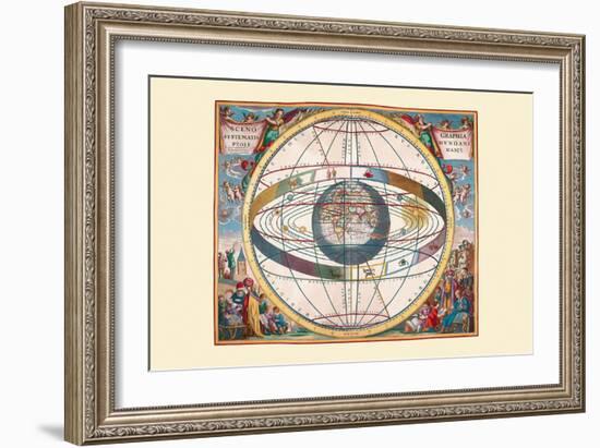 Scenographia Systematis Mundani Ptolemaici-Andreas Cellarius-Framed Art Print