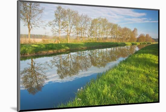 Schaalsee Channel in the Morning Light, Water Reflection-Thomas Ebelt-Mounted Photographic Print