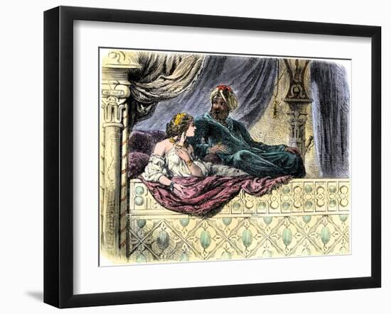 Schahriar Hearing One of the 1001 Nights Stories from Sheherazade-null-Framed Giclee Print