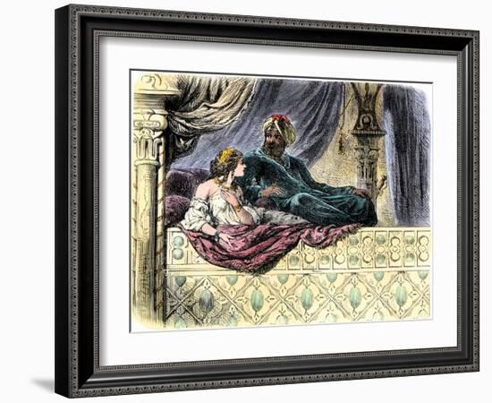 Schahriar Hearing One of the 1001 Nights Stories from Sheherazade-null-Framed Giclee Print