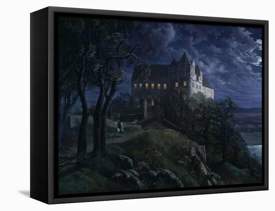 Scharfenberg Castle by night. 1827-Ernst Ferdinand Oehme-Framed Premier Image Canvas