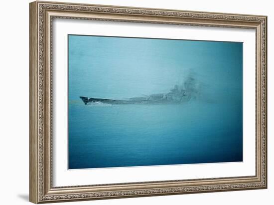 Scharnhorst in Morning Mist Channel Dash 1942, 2014 (Oil on Canvas Board)-Vincent Alexander Booth-Framed Giclee Print