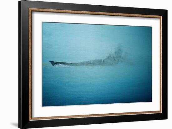 Scharnhorst in Morning Mist Channel Dash 1942, 2014 (Oil on Canvas Board)-Vincent Alexander Booth-Framed Giclee Print