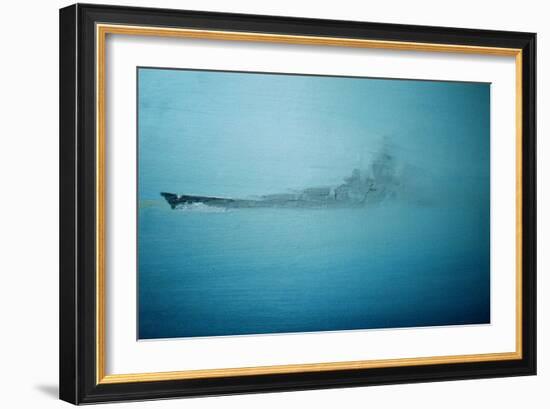 Scharnhorst in Morning Mist Channel Dash 1942, 2014 (Oil on Canvas Board)-Vincent Alexander Booth-Framed Giclee Print