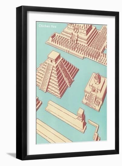Schematic Drawing of Chichen Itza-null-Framed Art Print