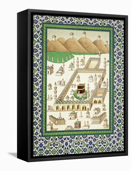 Schematic View of Mecca, Showing the Qua'Bah, from a Book on Persian Ceramics-null-Framed Premier Image Canvas