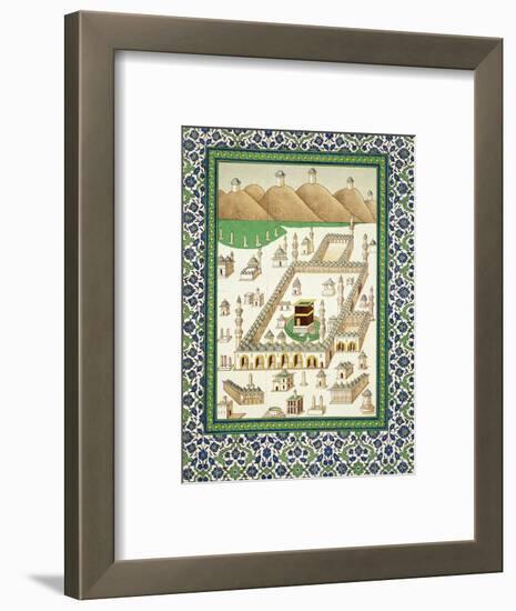 Schematic View of Mecca, Showing the Qua'Bah, from a Book on Persian Ceramics-null-Framed Premium Giclee Print