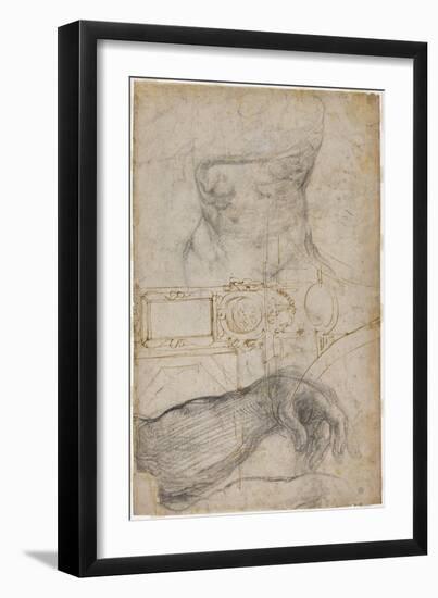 Scheme for the Decoration of the Ceiling of the Sistine Chapel, C.1508-Michelangelo Buonarroti-Framed Giclee Print