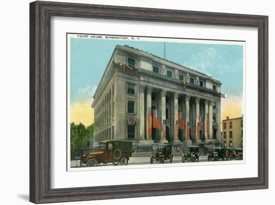 Schenectady, New York - Court House Exterior View-Lantern Press-Framed Art Print