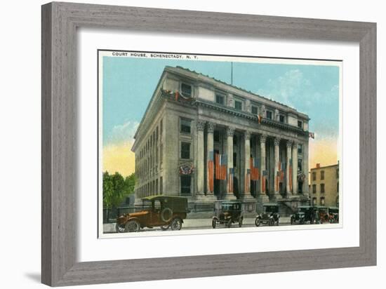 Schenectady, New York - Court House Exterior View-Lantern Press-Framed Art Print