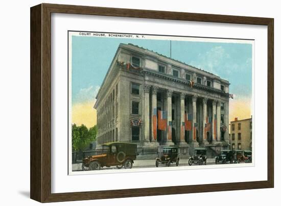 Schenectady, New York - Court House Exterior View-Lantern Press-Framed Art Print