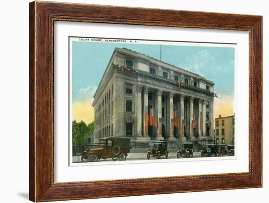 Schenectady, New York - Court House Exterior View-Lantern Press-Framed Art Print