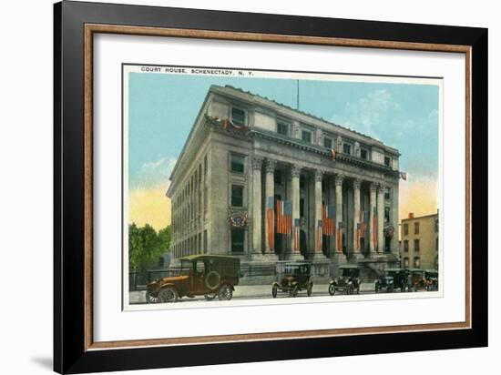 Schenectady, New York - Court House Exterior View-Lantern Press-Framed Art Print