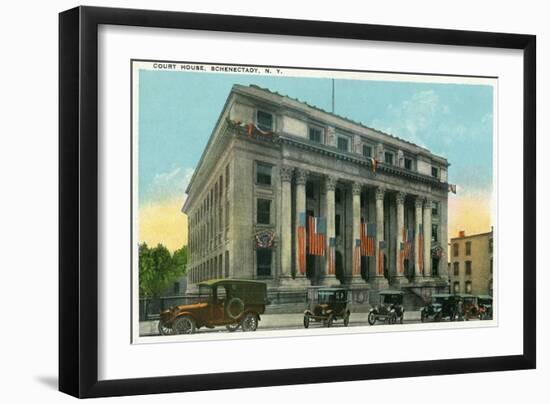 Schenectady, New York - Court House Exterior View-Lantern Press-Framed Art Print