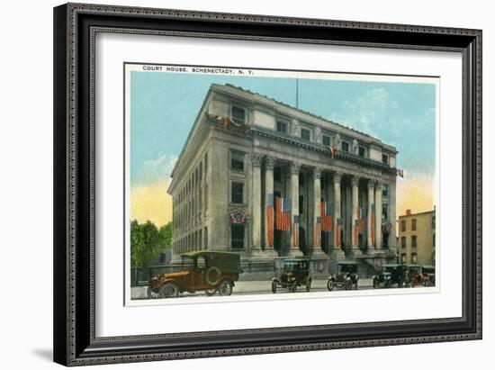 Schenectady, New York - Court House Exterior View-Lantern Press-Framed Art Print