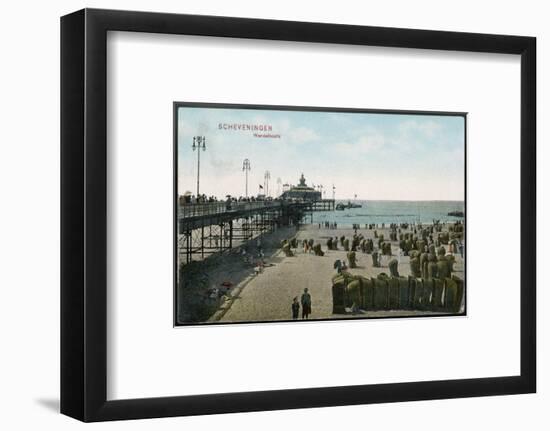Scheveningen: Beach and Pier-null-Framed Photographic Print