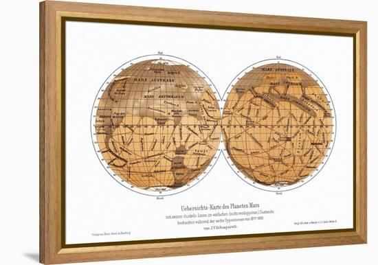 Schiaparelli's Map of Mars, 1877-1888-Detlev Van Ravenswaay-Framed Premier Image Canvas