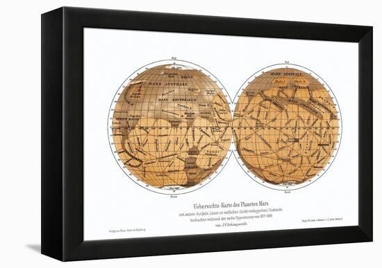 Schiaparelli's Map of Mars, 1877-1888-Detlev Van Ravenswaay-Framed Premier Image Canvas
