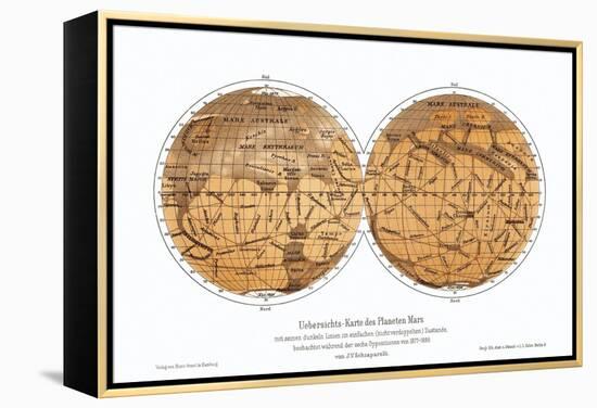 Schiaparelli's Map of Mars, 1877-1888-Detlev Van Ravenswaay-Framed Premier Image Canvas